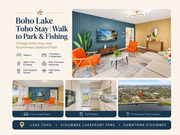 Boho Lake Toho Stay | Walk to Park & Fishing - Image 1