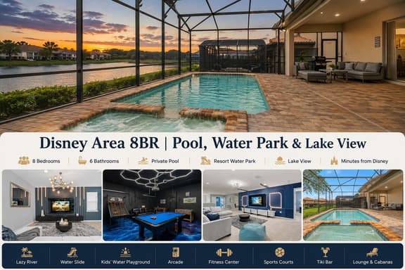 Disney Area 8BR | Pool, Water Park & Lake View - Image 1