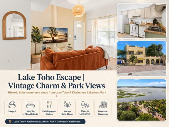 Lake Toho Escape | Vintage Charm & Park Views - Image 1