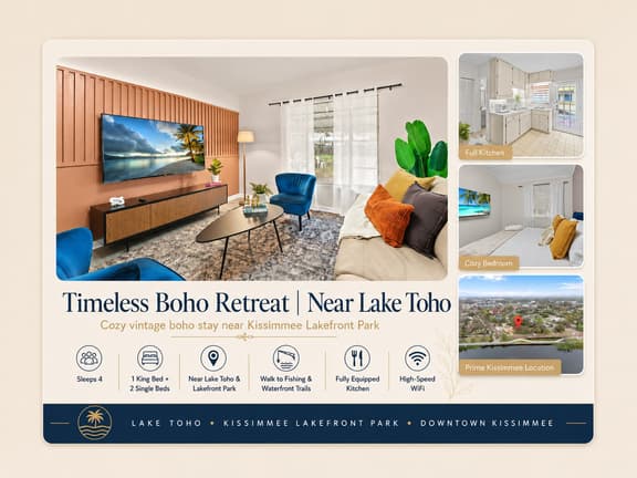 Timeless Boho Retreat | Near Lake Toho - Image 1